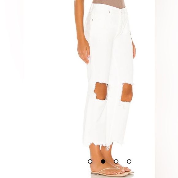 NWT Free People x We The Free Maggie Mid Rise Straight Optic White 32 - Picture 2 of 15